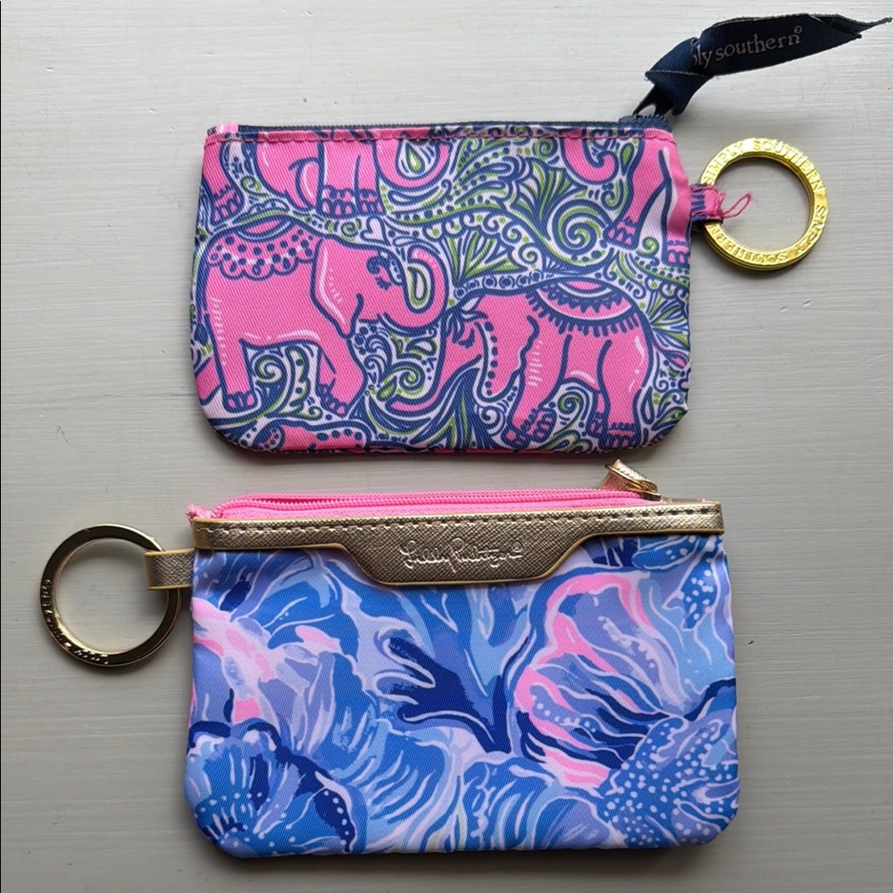 Lilly Pulitzer Pink and Blue Keychain Pouches